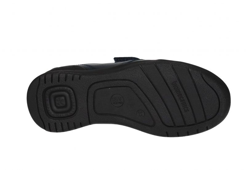 Zapato Colegial Velcro Piel Azul Puntera Reforzada Piso Goma
