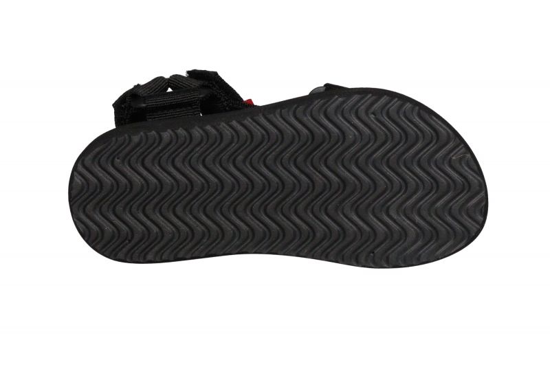 Sandalia Velcro Textil Tres Tiras Negro