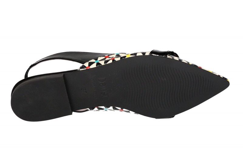 Zapato Talon Abierto Estampado Blanco/negro Lunares Colores Pala Eslabones