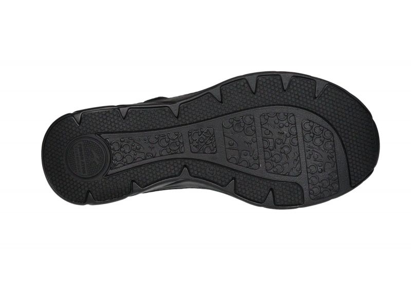 Sandalia Velcro Dos Tiras Negro Piso Grueso