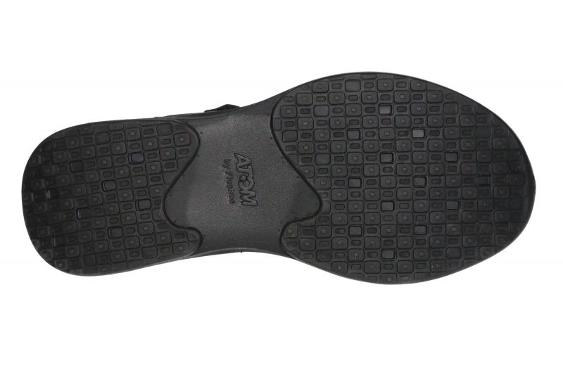 Sandalia Velcro Dos Tiras Negro Piso Grueso