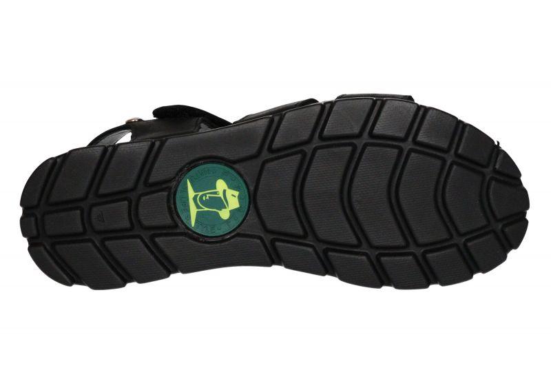 Sandalia Velcro Piel Negro 3 Tiras