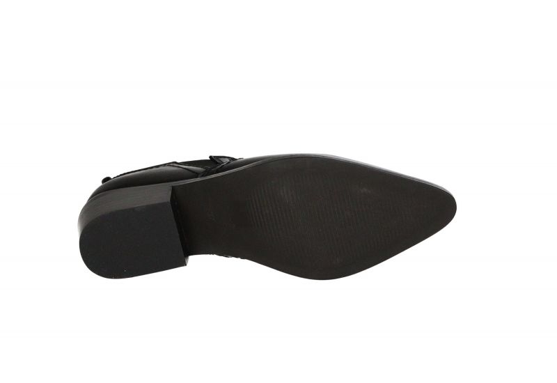 Zapato Abotinado Tejano Piel Negro Elasticos Laterales Tacon Medio