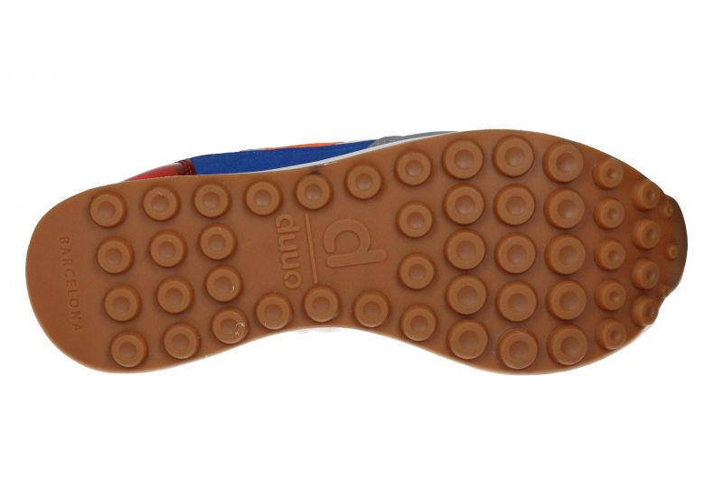 Sneaker Nobuck/nylon Gris-rojo-naranja-azul Piso Blanco