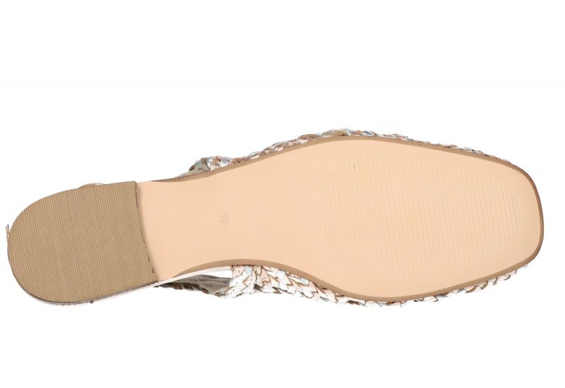 Zapato Talon Abierto Piel Plata/oro/rosado Calados