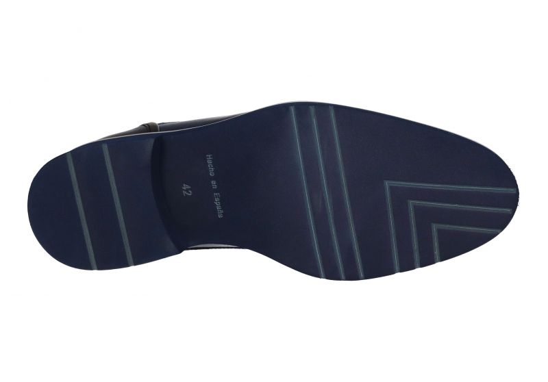 Zapato Cordon Piel Azul Zona Superior Picados Piso Azul