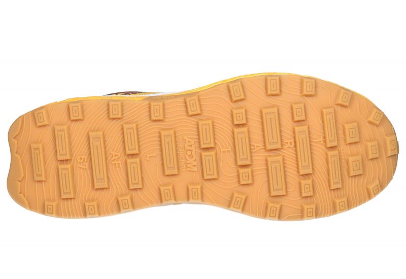 Sneaker Atom Nylon Naranja/amarillo Punta Kaki Talon Negro