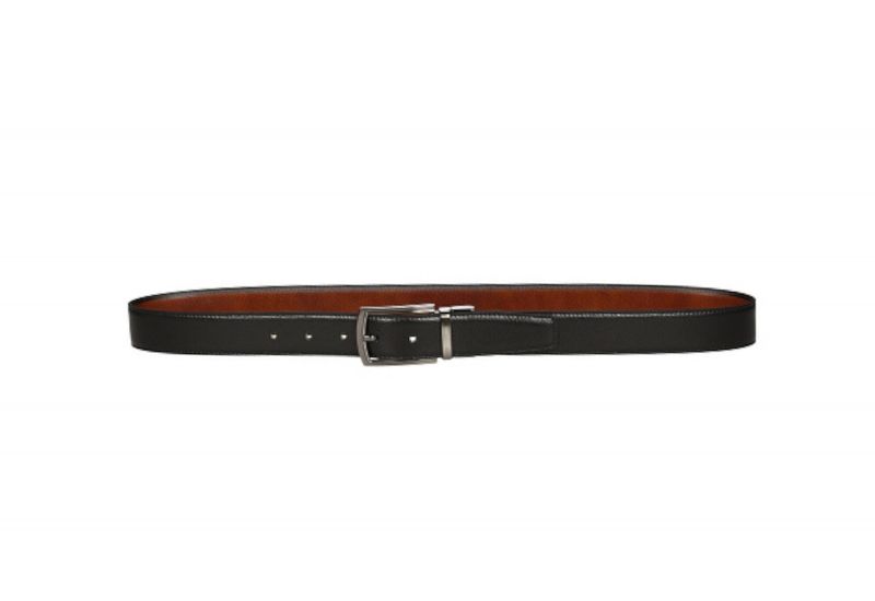 Cinturon Caballero Reversible Piel Grabada Negro/cuero