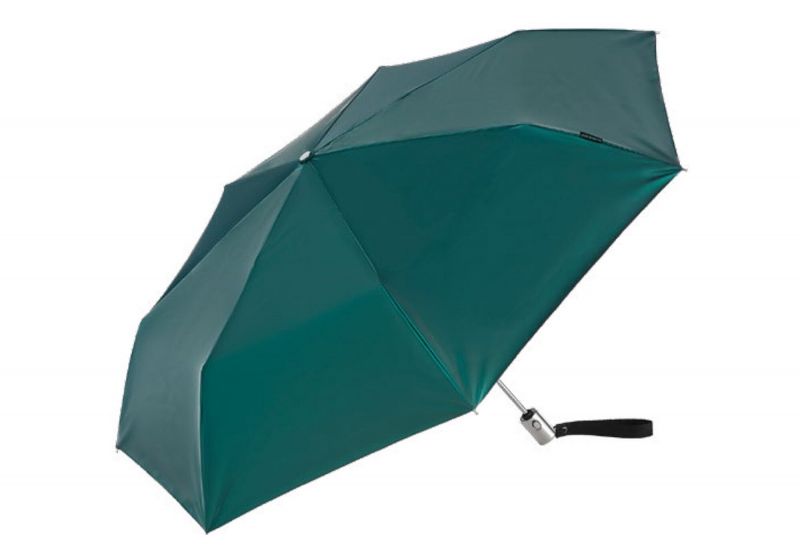 Paraguas Mediano Sra Verde Metalizado Proteccion Solar Mango Plata