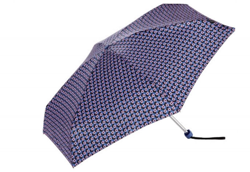 Paraguas Mini Sra Estampado Geometrico Azul/negro/rosa Mango Azul