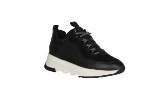 Sneaker Piel/nobuck Negro Amphibiox Piso Blanco