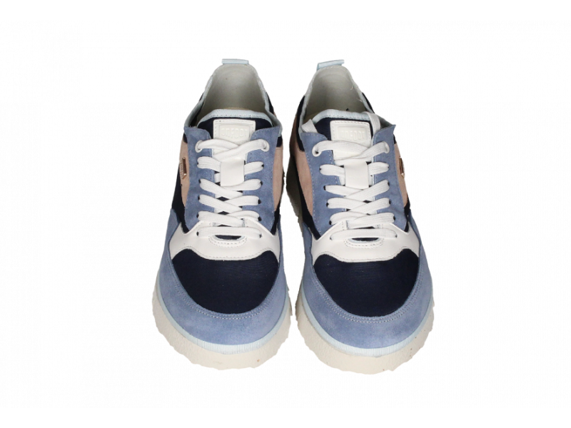 Sneaker Nobuck/nylon Azul-blanco-rosado