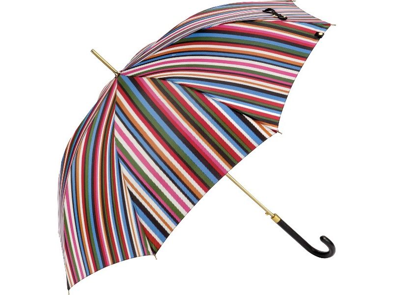 Paraguas Largo SeÑora Rayas Rosa-fuxia Multicolor