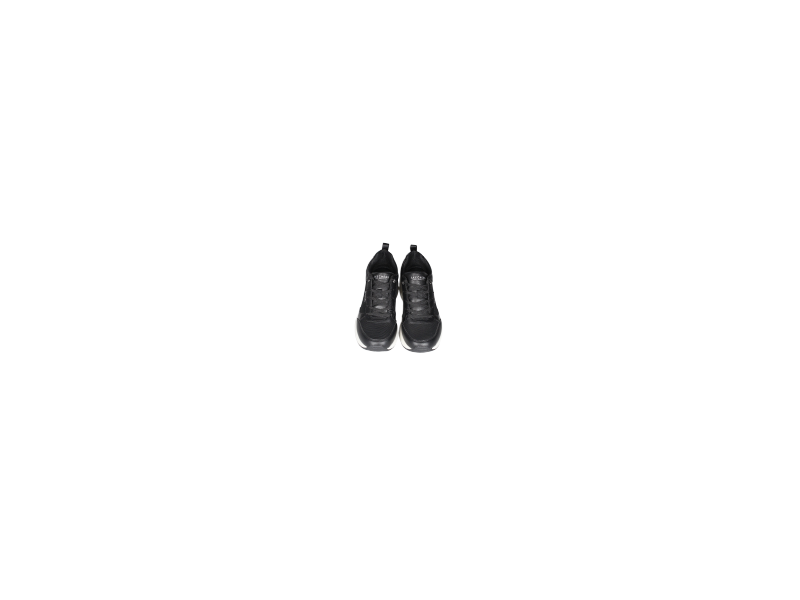 Sneaker Piel/rejilla Negro Cuña Blanca Baja