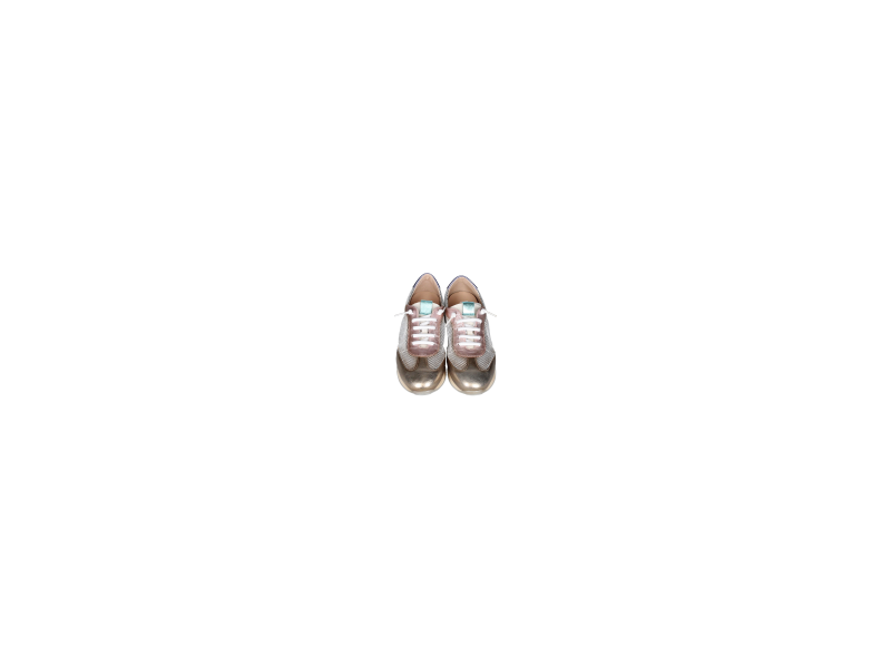 Sneaker Piel/rejilla Dorado/blanco Talon Lila